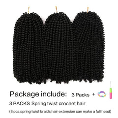 Soft Spring Twist Hair for Crochet Braiding - 8 Inch Fluffy Synthetic Hair