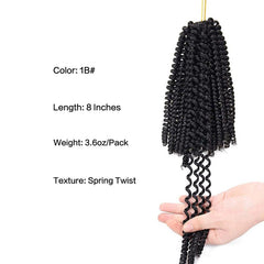 Soft Spring Twist Hair for Crochet Braiding - 8 Inch Fluffy Synthetic Hair