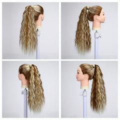 Long Wavy Ponytail Extensions Synthetic Clip In Hair Natural Look