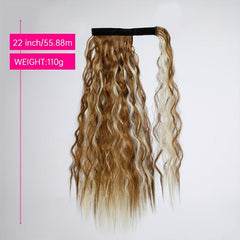 Long Wavy Ponytail Extensions Synthetic Clip In Hair Natural Look