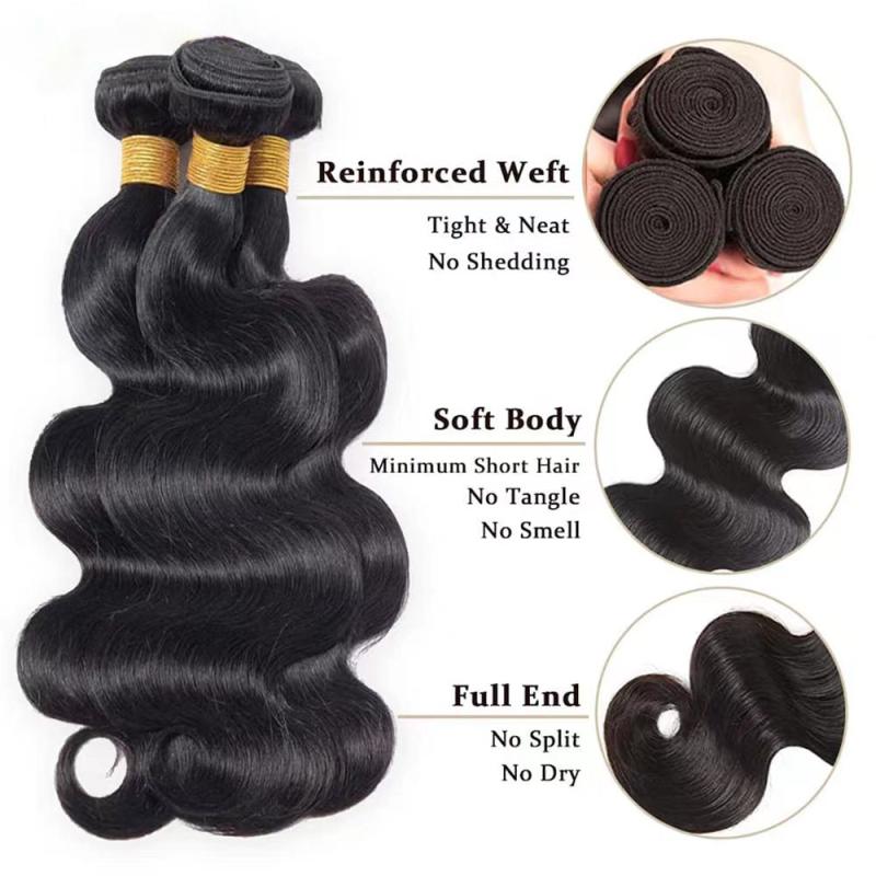 Long Body Wave Hair Bundles Extensions For Women