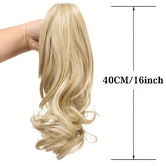 Long Wavy Ponytail Extensions Synthetic Clip In Hair For Daily Use