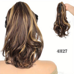 Long Wavy Ponytail Extensions Synthetic Clip In Hair For Daily Use