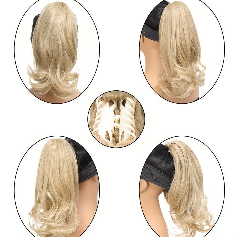 Long Wavy Ponytail Extensions Synthetic Clip In Hair For Daily Use