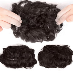Curly Hair Extension Synthetic Wig Updo Bun Clip Cover Wig Extension
