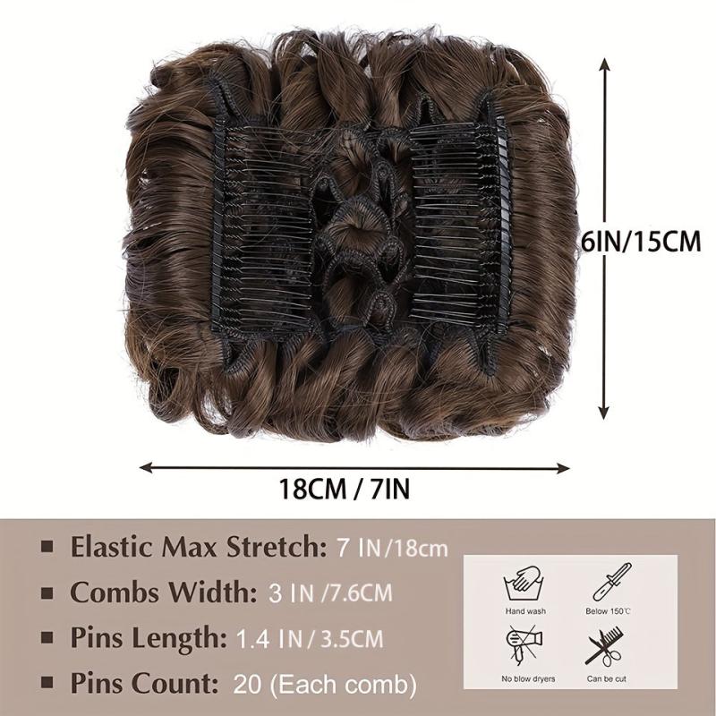 Curly Hair Extension Synthetic Wig Updo Bun Clip Cover Wig Extension