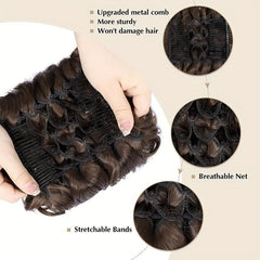 Curly Hair Extension Synthetic Wig Updo Bun Clip Cover Wig Extension