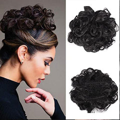 Curly Hair Extension Synthetic Wig Updo Bun Clip Cover Wig Extension