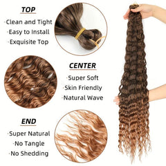 Ombre Long Curly Hair Synthetic Crochet Hair Extensions Natural Looking
