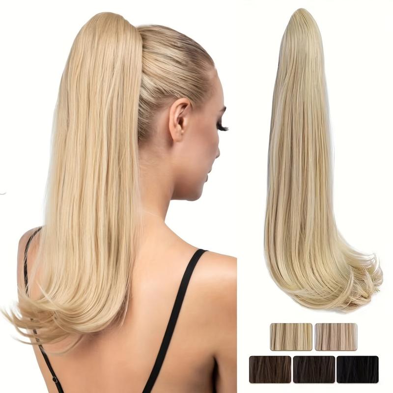 Straight Synthetic Ponytail Extension Claw Clip Hairpiece for Women