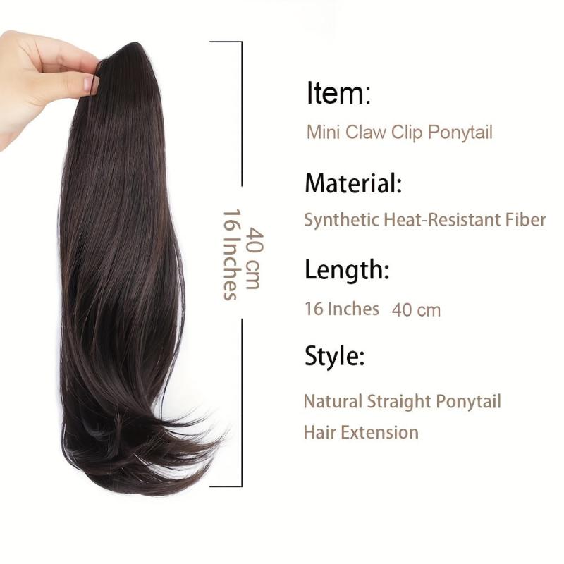 Straight Synthetic Ponytail Extension Claw Clip Hairpiece for Women