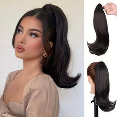 Straight Synthetic Ponytail Extension Claw Clip Hairpiece for Women