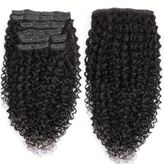8pcs Kinky Curly Clip Ins 8A Brazilian Human Hair Full Head 3c 4a Natural 8pcs