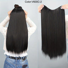 60 96 Cm Seamless Hair Extensions V Part Straight Hair Pieces