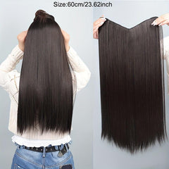 60 96 Cm Seamless Hair Extensions V Part Straight Hair Pieces