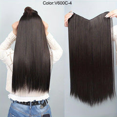 60 96 Cm Seamless Hair Extensions V Part Straight Hair Pieces