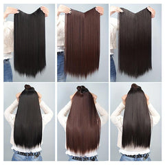 60 96 Cm Seamless Hair Extensions V Part Straight Hair Pieces