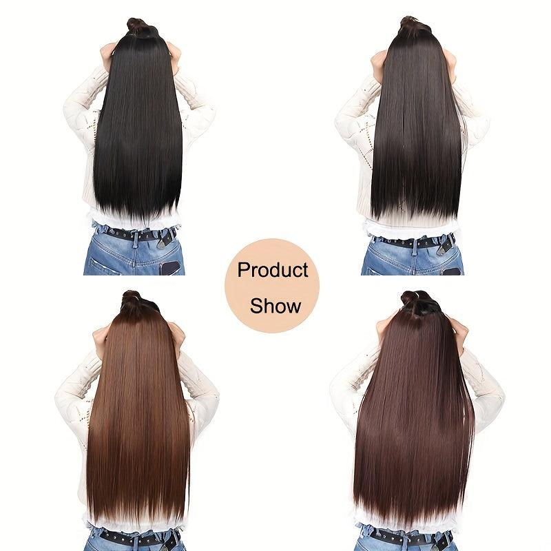 60 96 Cm Seamless Hair Extensions V Part Straight Hair Pieces