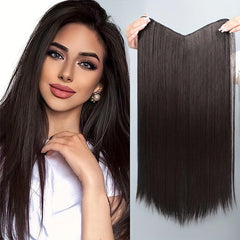 60 96 Cm Seamless Hair Extensions V Part Straight Hair Pieces