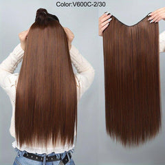 60 96 Cm Seamless Hair Extensions V Part Straight Hair Pieces