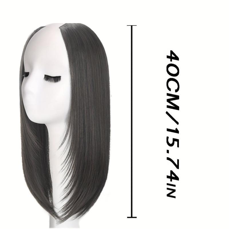 Long U Part Wig Synthetic Straight Hair 40 64 Cm Natural U Shaped Wig