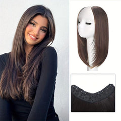 Long U Part Wig Synthetic Straight Hair 40 64 Cm Natural U Shaped Wig