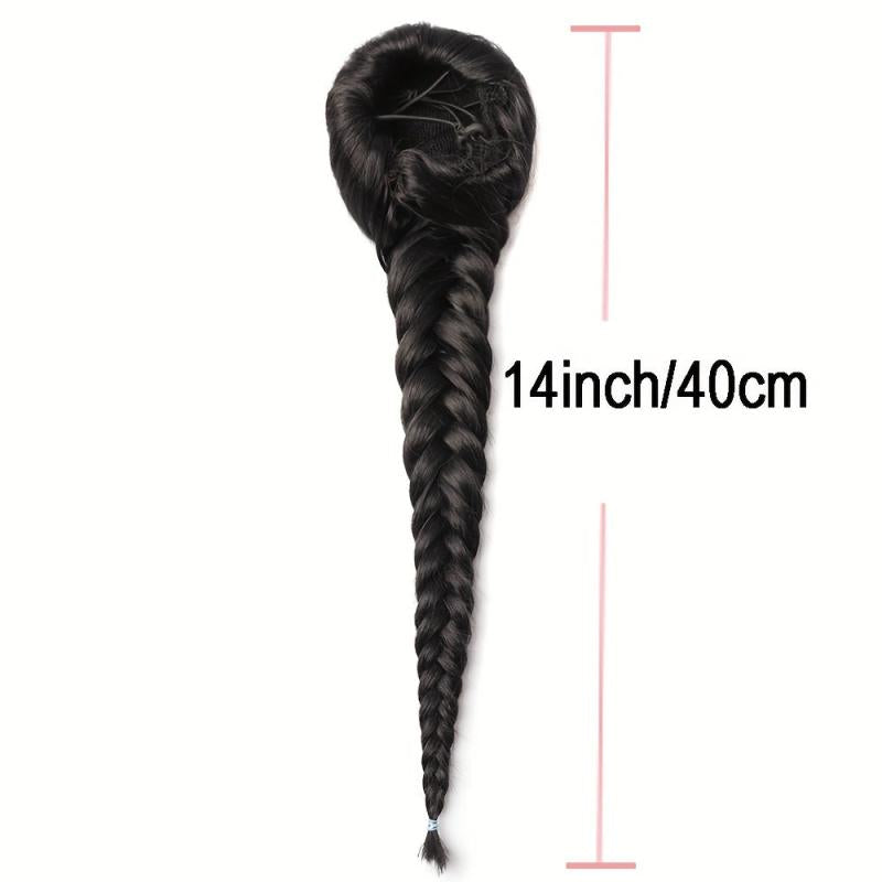 Long Braided Ponytail Extension 35-56 Cm Drawstring Ponytail For Women