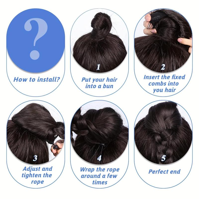 Long Braided Ponytail Extension 35-56 Cm Drawstring Ponytail For Women