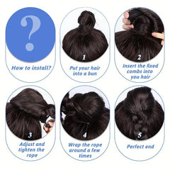 Long Braided Ponytail Extension 35-56 Cm Drawstring Ponytail For Women
