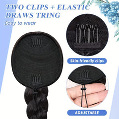 Long Braided Ponytail Extension 35-56 Cm Drawstring Ponytail For Women