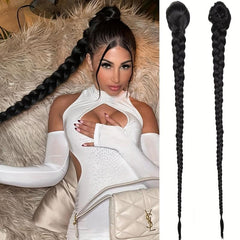 Long Braided Ponytail Extension 35-56 Cm Drawstring Ponytail For Women