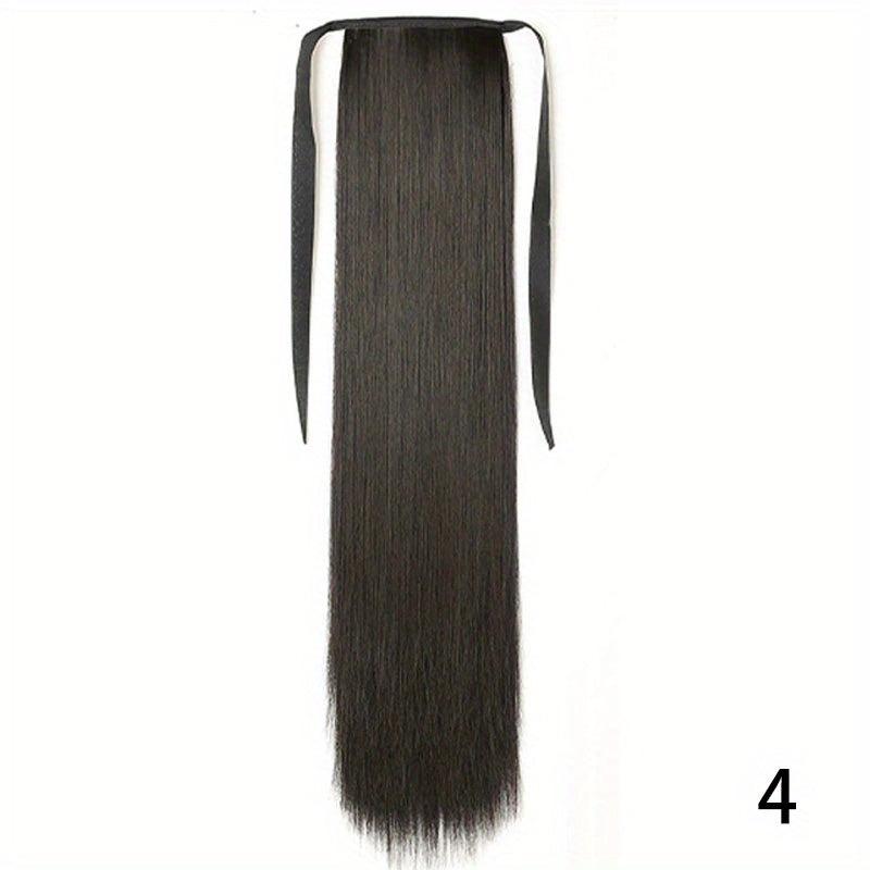 Long Straight Ponytail Extensions Synthetic Clip In Hairpieces
