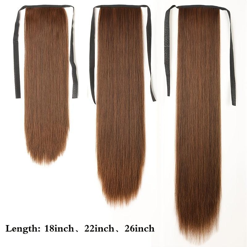 Long Straight Ponytail Extensions Synthetic Clip In Hairpieces