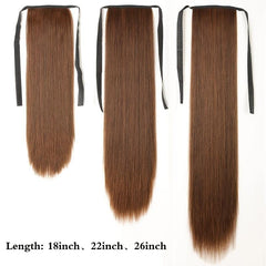 Long Straight Ponytail Extensions Synthetic Clip In Hairpieces