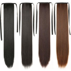 Long Straight Ponytail Extensions Synthetic Clip In Hairpieces