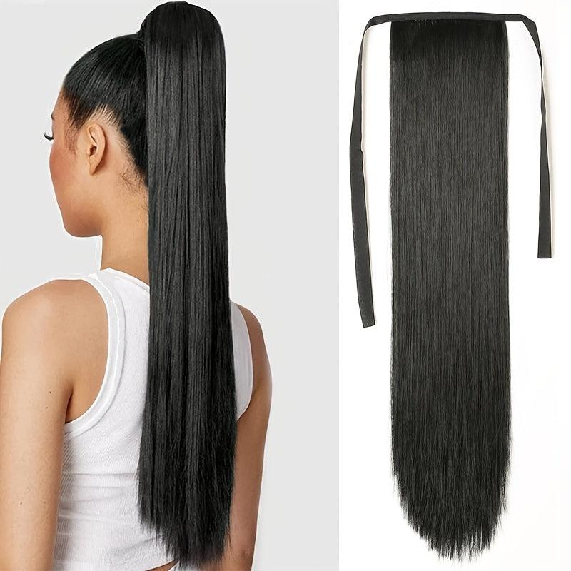 Long Straight Ponytail Extensions Synthetic Clip In Hairpieces