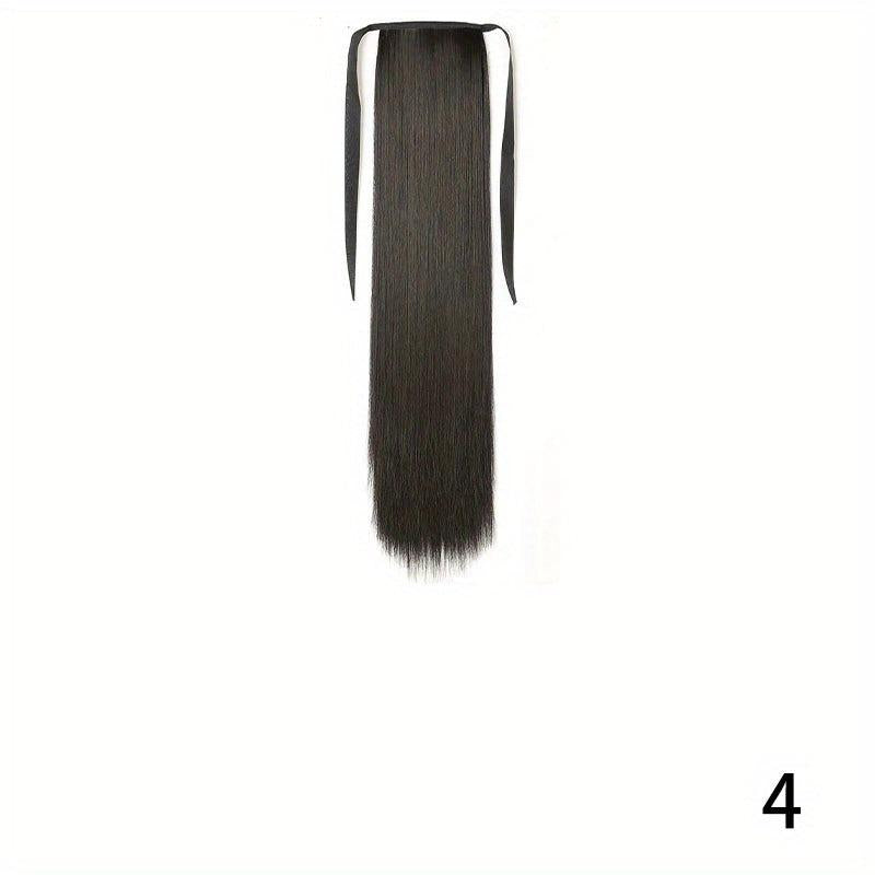 Long Straight Ponytail Extensions Synthetic Clip In Hairpieces