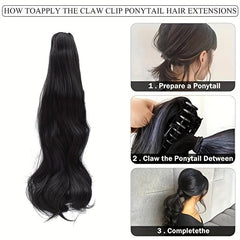 72 cm Long Curly Ponytail Extensions Claw Clip In Synthetic Heat