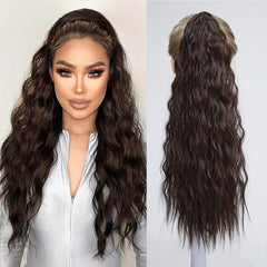 Long Wavy Ponytail Extensions Synthetic Clip In Hair Extensions