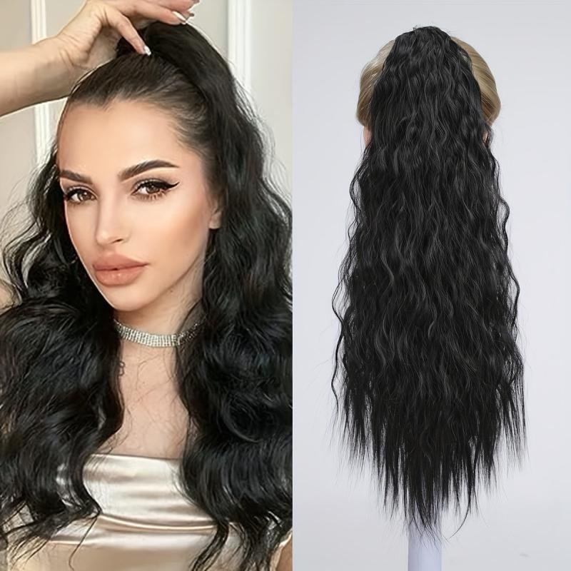Long Wavy Ponytail Extensions Synthetic Clip In Hair Extensions