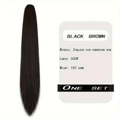 Long Straight Ponytail Extensions Synthetic Clip In Hair Extensions