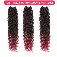 3 Packs Gradient Bicolor Goddess Locs Crochet Hair 24 Strands - Curly Ends