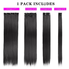 Clip In Hair Extensions 50 8 Cm Hairpieces 7 Pieces Set