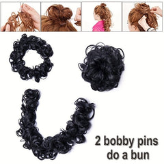 Messy Bun Hair Piece Scrunchie Curly Updo Ponytail Hairpiece
