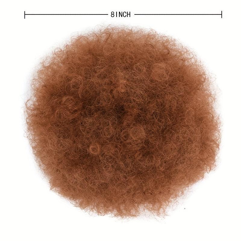 Multicolored Curly Hair Extension Drawstring Clip-In Hair Bun