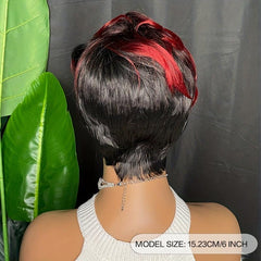 Burgundy Short Curly Wig 2 Tones Synthetic for Women Natural Hair