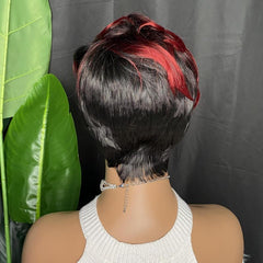 Burgundy Short Curly Wig 2 Tones Synthetic for Women Natural Hair