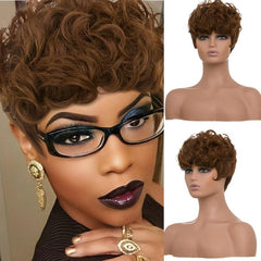Burgundy Short Curly Wig 2 Tones Synthetic for Women Natural Hair