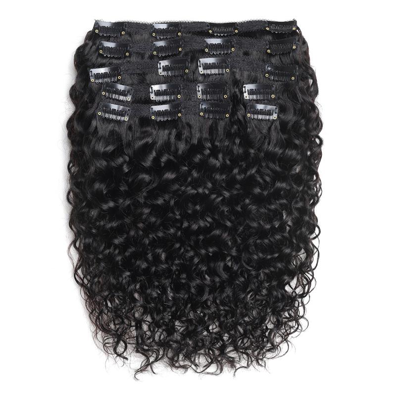 Brazilian Water Wave Clip In Hair Extensions 8Pcs Set 10-24 Inch 120G