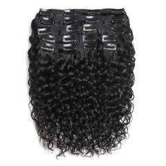 Brazilian Water Wave Clip In Hair Extensions 8Pcs Set 10-24 Inch 120G